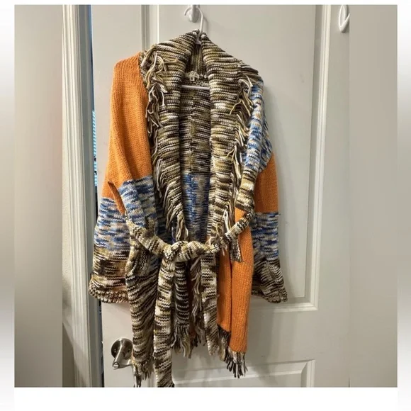 SOLD NEW POL Multicolor Knit Cardigan with Fringe - Picture 8 of 8